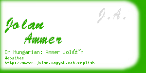 jolan ammer business card